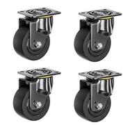 Heavy-Duty Furniture Wheels 2400KG Load Capacity 100mm Swivel Castors Nylon Transport Wheels for Workbench/Trolley 4-Pack with Brake (4 Swivel)