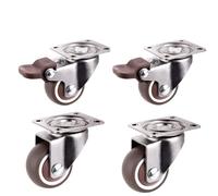 Heavy Duty Furniture Wheels 4 Pack Swivel Casters Soft Rubber Universal Silent Wheels for Carts Chairs Home Accessories with Brake (2 Brake 2 No Brake)