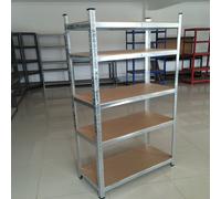 Heavy Duty Galvanised 5-Tier Steel Shelving Unit | 875kg Total (175kg per Shelf) | Boltless, Split into 2 Workbenches, Garage/Workshop Storage