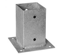 Heavy Duty Galvanised Bolt Down Square Post Fence Foot Base Support 126x126mm