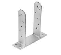 Heavy Duty Galvanised Bolt Down U Post Support Base for 100mm or 4" Posts