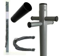 Heavy Duty Galvanised Clothes Line Post 2.4m 30m PVC Washing Line