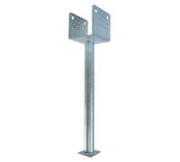 Heavy Duty Galvanised Concrete In U Shape Pergola Post Support - Ground Anchor - Post Bracket - 5X5" - 121mm