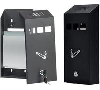 Heavy Duty Galvanised Metal Ashtray Wall Mounted Lockable Cigarette Ash Bin 2 Keys Garden Smoking Office Home Outside Pub Club Restaurant