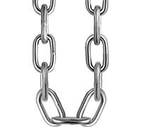 Heavy Duty Galvanised Metal Link Chain Stainless Steel for Bike Lock Padlock Security Gate Fence Gym Weight Lifting Extra Strong Long Length Welded Metal (6MM, 1 Metre)