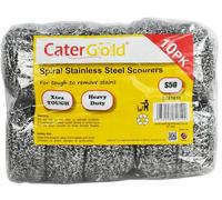 Heavy Duty Galvanised Steel Metal Spiral Scourer 10Pk (S50)
