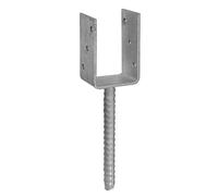 Heavy Duty Galvanised ("U" Shape with Pin) Post Fence Foot Anchors CONCRETING 71mm-2.8" Silver