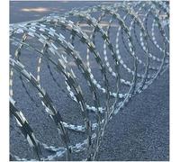 Heavy Duty Galvanized Barbed Wire Double Helix Coiled Mesh - 70m for Security Fencing, Garden Walls & Industrial Protection - Durable & Rust-Resistant