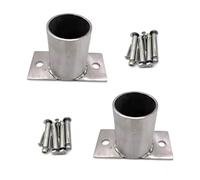 Heavy Duty Galvanized Fence Post Base, Adjustable Column Base Bracket for 20/25/30/100/150/200mm Posts, Solid Steel Ground Anchor Kit for Deck Patio Balcony