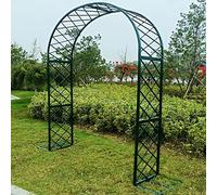 Heavy-Duty Galvanized Garden Arch Trellis for Climbing Plants Roses & Vines - 4.9ft W x 7.5ft H Freestanding Pergola Archway for Weddings & Outdoor Decor Green Finish
