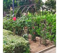 Heavy Duty Galvanized Metal Garden Arch Rose Trellis Archway for Climbing Plants Freestanding Design Perfect for Rose Bushes (W240xH230cm Brown)