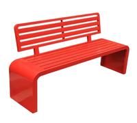 Heavy-Duty Galvanized Outdoor Garden Bench, Rust-Proof Metal Loveseat with Backrest for Patio, Park, Yard, Deck, Entryway - 47in, Red
