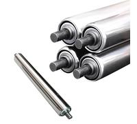 Heavy Duty Galvanized Stainless Steel Rollers, 5 Pack Industrial Stainless Steel Replacement Rollers for Material Handling/Load Assist(Dia 25MM/1'',L 300MM(11.8in))