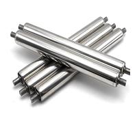 Heavy-Duty Galvanized Stainless Steel Rollers - Replacement Rollers for Conveyors & Industrial Applications Set of 5 (Dia 2 2/5)
