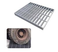 Heavy Duty Galvanized Steel Drainage Cover Channel Grate 100cm x 30cm Square Catch Basin Grate for Garage, Roadside, Sewer, Driveway - Durable Silver Drain Grate