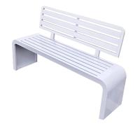 Heavy-Duty Galvanized Steel Garden Bench with Backrest, Metal Outdoor Seat for Patio, Porch & Backyard, 47.2in/120cm - White Weather-Resistant Park Bench
