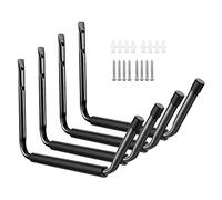 Heavy Duty Garage Indoor Kayak Storage Hooks Hanger, Wall Mounted Utility Hanging Cradle Rack for Canoe, Ladder, Folding Chairs, Bicycle and Tools (4 Pack, Black)