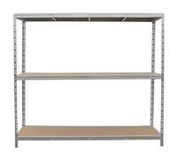 Heavy Duty Garage Shelving Extra Wide Boltless Racking 1200KG Capacity Galvanised Steel Metal 3 Tier Shelves Storage Unit Warehouse Home Shed Industrial 1 Bay | 2000 x 1860 x 600mm Silver
