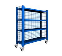 Heavy Duty Garage Shelving Unit - 4-Tier Adjustable Metal Storage Rack with Wire Grid Mobile Industrial Shelf on Wheels for Basement Workshop & Garage nization