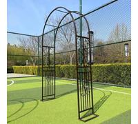Heavy Duty Garden Arbor Arch for Climbing Vines & Roses Outdoor Wedding Trellis with Stable Base Perfect for Event Decoration - Brown & Green (340x230cm)