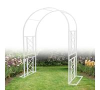 Heavy Duty Garden Arch for Weddings & Parties - Weather Resistant Climbing Pergola, Black Metal Arbor Trellis for Backyard & Lawn Decorations (W 55" x H 90.5")