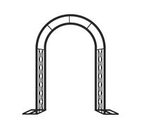 Heavy Duty Garden Arch Metal Frame Decoration Trellis Stand For Rose Vines Climbing Plant Wedding Ceremony Party Arch Patio Pergola Arbor For Walkway Path Lawn Backyard(Black,1.4M/4.6FT)