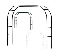 Heavy Duty Garden Arch Trellis Metal Frame Arbour for Climbing Plants Roses & Vines Sturdy White/Black Support Archway with Stable Bases for Vegetables & Flowers