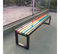 Heavy Duty Garden Bench Outdoor Patio Seat with Metal Cast Iron Frame and Solid Wood Slatted Design for Indoor and Yard Furniture