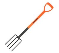 Heavy Duty Garden Border Digging Fork 4 Prong Carbon Steel Lightweight D Handle