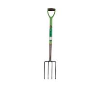 Heavy Duty Garden Border Digging Fork Carbon Steel Gardening Fork with PVC Grip Rust-Resistant Pitchfork Tool for Soil Cultivating Manure Fork for Aerating & Compost Turning - 4-Tine Design
