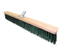 Heavy Duty Garden Broom Head, Outdoor 32″ Synthetic Hard Bristle Sweeping Brush with Metal Bracket for Cleaning Gardens, Yards, Patios, Deckings, Driveways (Green)