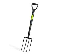 Heavy Duty Garden Digging Fork, Carbon Steel Digging Fork Border with Soft Grip D Handle, Hand Fork Garden Tool With 4 Tooth Carbon Steel Head