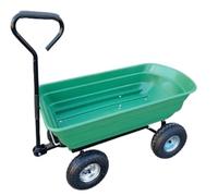 Heavy Duty Garden Dump Cart - 300Kg Capacity with Puncture Proof Tyres | Durable Plastic Tray, Tip Function & Foam Grip Handle | Ideal Garden Wagon Trolley