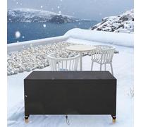 Heavy Duty Garden Furniture Cover 70x70x70cm Waterproof 420D Oxford | Fabric Large Rectangular Table and Chairs Protector, Windproof Rain and Snow Protection for Winter Storage, Black