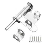 Heavy Duty Garden Gate Latch, 6 Inch Slide Bolt Lock in Stainless Steel for Enhanced Security on Sheds, Barns, and Fences, Padlock Ready, Two-Way Installation