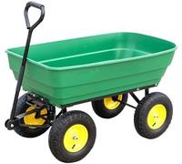 Heavy Duty Garden Tipping Cart with 4 Wheels, Pneumatic Tyres, and Quick Release System for Lawn, Yard, and Farm Work