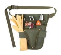 Heavy-Duty Garden Tool Bag with 8 Pockets, Waxed Canvas Storage for Gardening Tools, Convertible Backpack and Shoulder Carry, Brown is Green