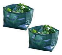 Heavy Duty Garden Waste Bag in Green With Handles - Reusable Bin for Weeds, Leaves - 82L Large Sack - Twin Pack