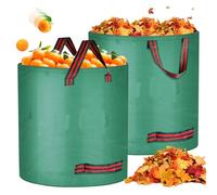 Heavy Duty Garden Waste Bags - 2 Pack 500L Extra Large Garden Bag with Handles - Reusable Collapsible and Waterproof for Rubbish, Grass, Leaf, Soil