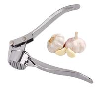 Heavy Duty Garlic Press and Crusher- Stainless Steel Garlic Mincer with Peeler, Ergonomic Handle, Easy to Use and Clean - Durable Kitchen Tool for Chopping Garlic, Ginger & More