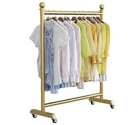 Heavy Duty Garment Rack with Wheels - Commercial Clothing Store Display, Free Standing Coat Hanger, Retail Organizer for Hanging Clothes - Durable Storage Solution