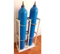 Heavy Duty Gas Cylinder Bracket - Freestanding Steel Rack for 8/10L Tanks with Adjustable Clips & Protective Chain,1pcs(White,45cm)