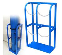 Heavy-Duty Gas Cylinder Fixed Shelf Holds, Floor Mount Portable Oxygen Tank Carrier/Oxygen Cylinder Storage Rack, with Screws and Safety Chain 85x30x100cm