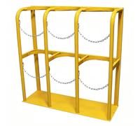Heavy Duty Gas Cylinder Storage Rack - Oxygen, Propane, CO2 & Nitrogen Tank Holder Stand for Industrial, Workshop & Garage Use