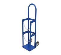 Heavy-Duty Gas Cylinder Storage Rack with Wheels & Safety Chain - Portable Floor/Wall Mount Holder for Oxygen, Nitrogen, Acetylene Tanks up to 440 lbs, Blue