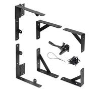 Heavy Duty Gate Brace Kit, Gate Corner Brace Brackets Heavy Duty Anti Sag Gate Kit with Gate Latch, for Wooden Fence Gate Hardware Kit