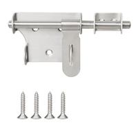 Heavy Duty Gate Latch - Stainless Steel Brushed Finished,Sliding Bolt Lock for Wooden Gates,Outdoor Garden Shed Locks,4-Inch Stainless Steel Brushed Nickel (Brushed Nickel,100mm)