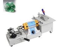 Heavy-Duty Gemstone Polishing Machine, 750w Motor with Variable Speed, Functions As A Mini Table Saw for Rock Cutting, Grinding, Drilling, Carving Wood, Jade, and DIY Materials(Cut+Grinding)
