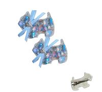Heavy Duty Glamour Crystal Puppy Hair Clips - Fashionable Fine Duckbill Clips for Sweet & Cool Girls, Side Hair Clips for Flyaway Management, 32g/Pair, Blue Color Sparkling Dog Design
