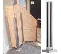 Heavy Duty Glass Balustrade Post for 10/12mm Panels, Square Railing Post, Silver Deck Handrail Kit, 47.2" Height, Ideal for Wood/Plastic/Glass Safety Solutions